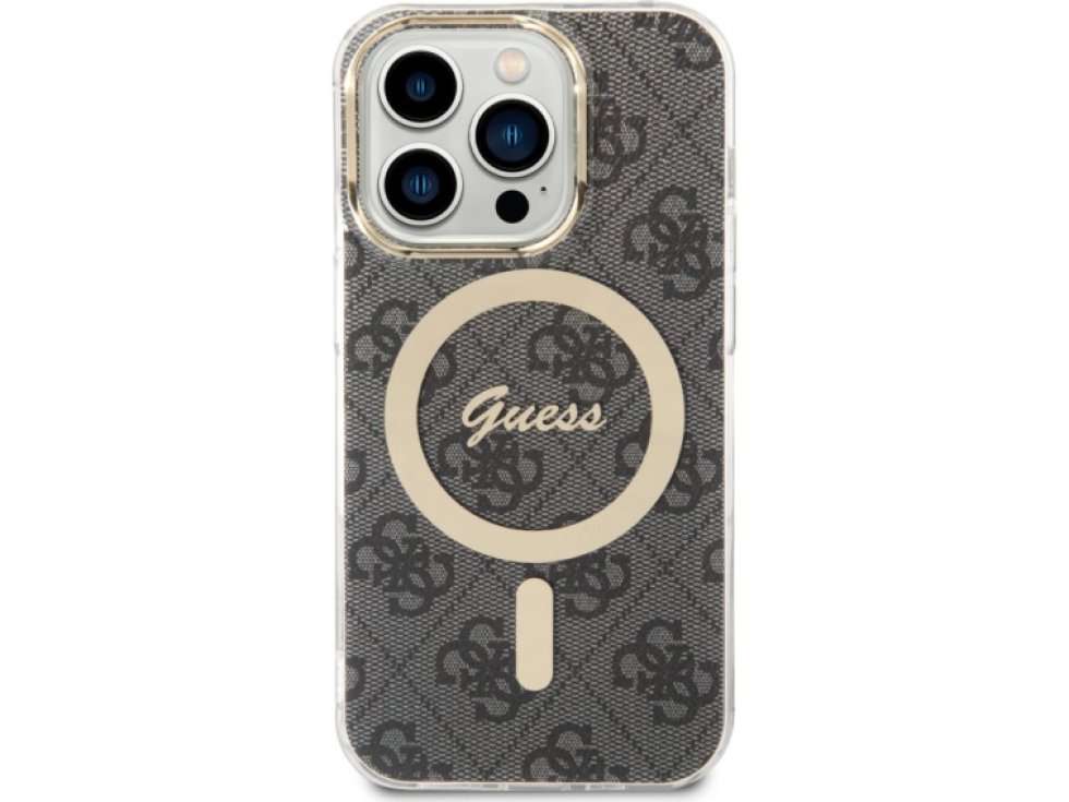Ochranný kryt pro iPhone 15 Pro - Guess, 4G IML MagSafe Black GUHMP15LH4STK