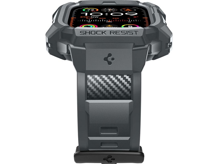 Řemínek s krytem pro Apple Watch 49mm - Spigen, Rugged Armor Pro Gray