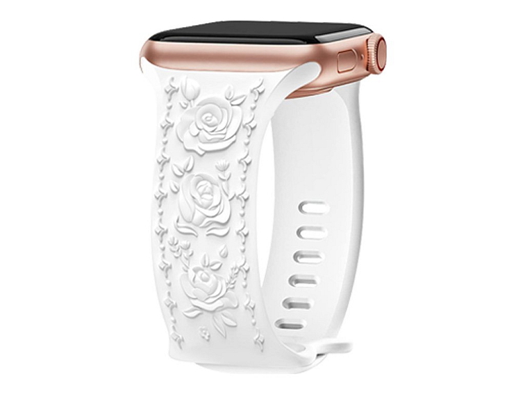 Řemínek gravírované růže pro Apple Watch 42/44/45/46/49mm