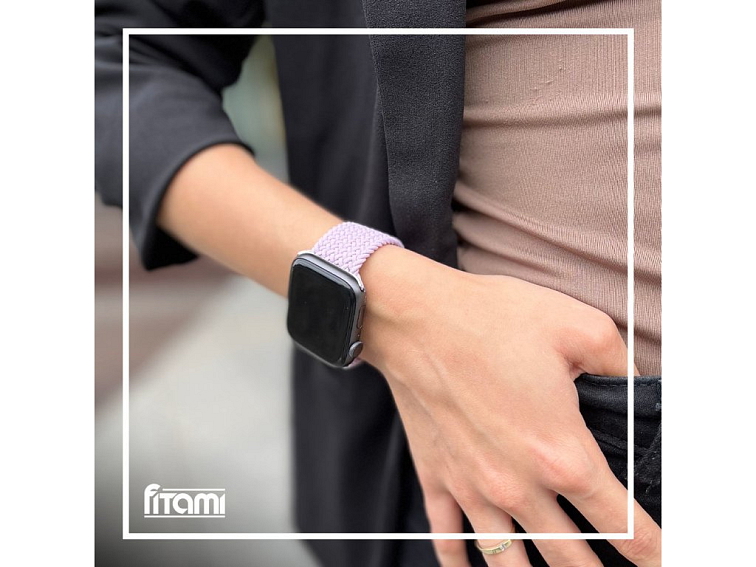 Pletený navlékací řemínek pro Apple Watch - Fialový