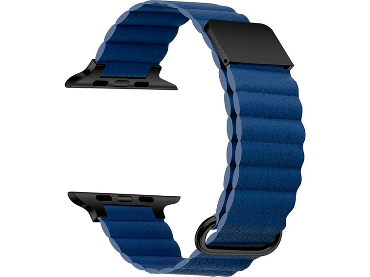 Stylový kožený řemínek s magnetem pro Apple Watch - Tmavě modrý