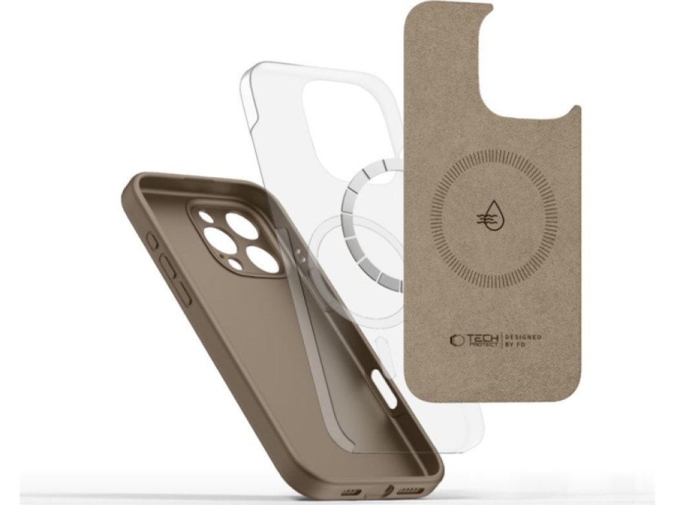Ochranný kryt na iPhone 16 Pro MAX - Tech-Protect, Liquid MagSafe Chocolate Brown