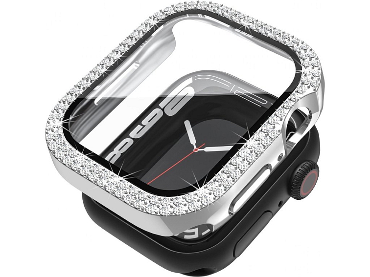 Ochranné dvojité kamínkové pouzdro se sklíčkem pro Apple Watch 41mm