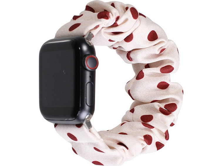 Stylový řemínek pro Apple Watch - Bílý s červenými puntíky