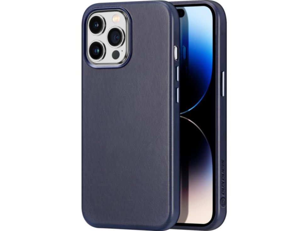 Kožený kryt na iPhone 14 Pro MAX - DuxDucis, Naples with MagSafe Blue