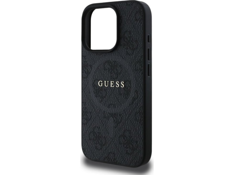 Ochranný kryt na iPhone 16 Pro - Guess, 4G Colored Ring MagSafe Black GUHMP16LG4GFRK