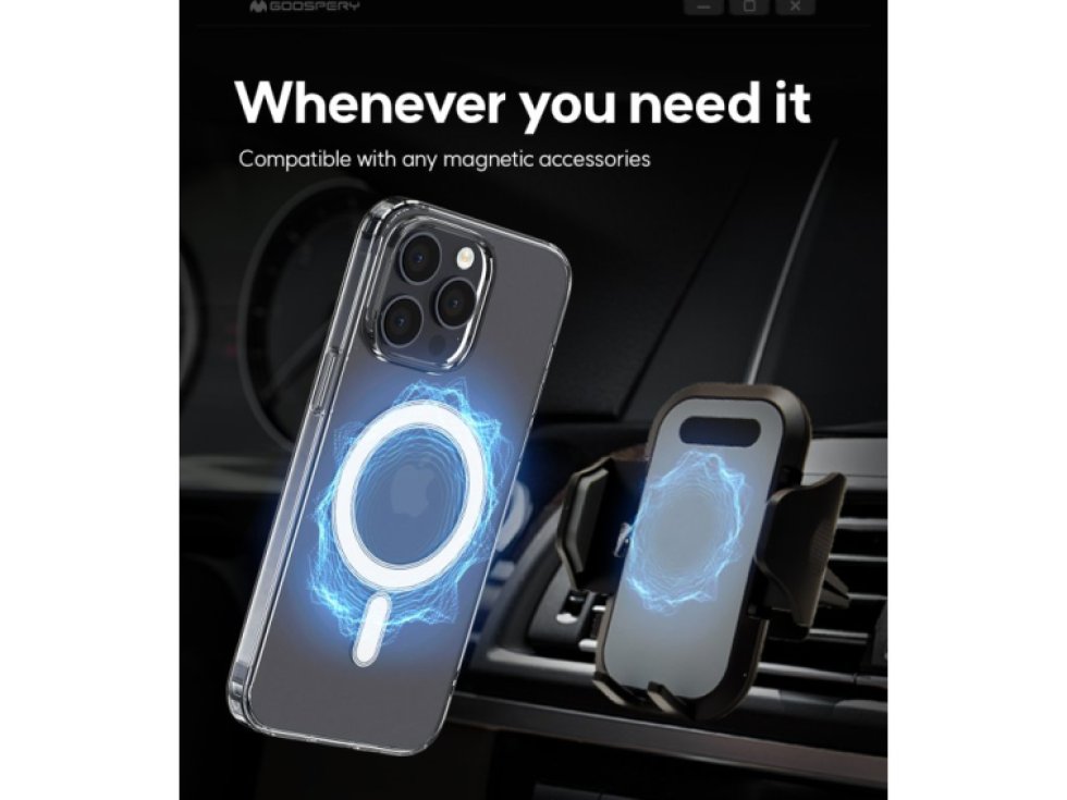 Ochranný kryt na iPhone 15 Pro MAX - Mercury, JelHard MagSafe Transparent