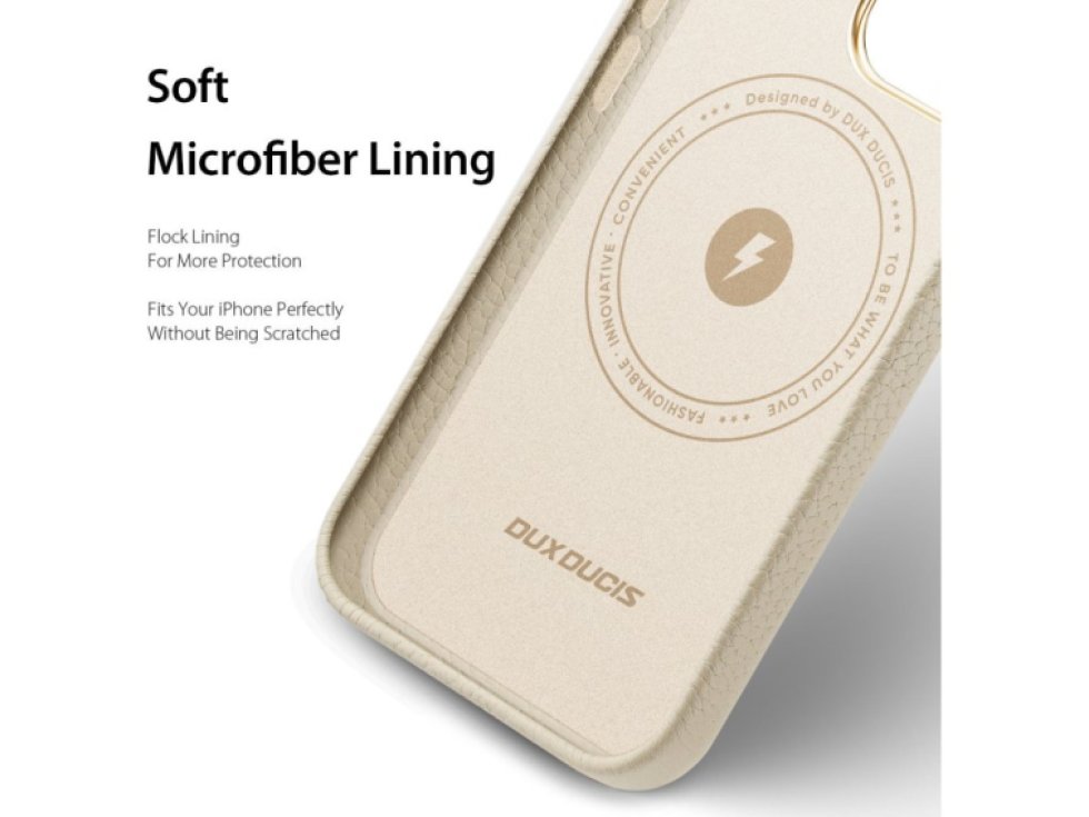 Kožený kryt na iPhone 13 Pro MAX - DuxDucis, Roma with MagSafe White