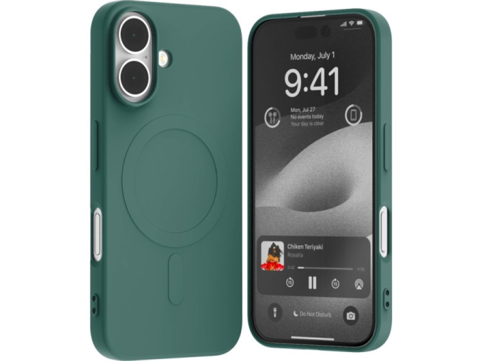 Ochranný kryt na iPhone 16 - Mercury, SemiSilicon MagSafe Green