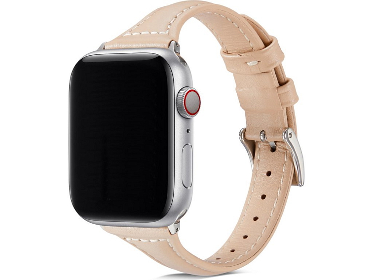 Dámský kožený řemínek pro Apple Watch - Béžový