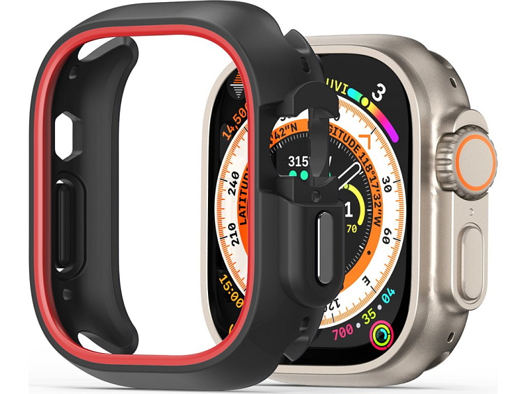 Ochranný kryt na Apple Watch 49mm - DuxDucis, Bamo Black/Red