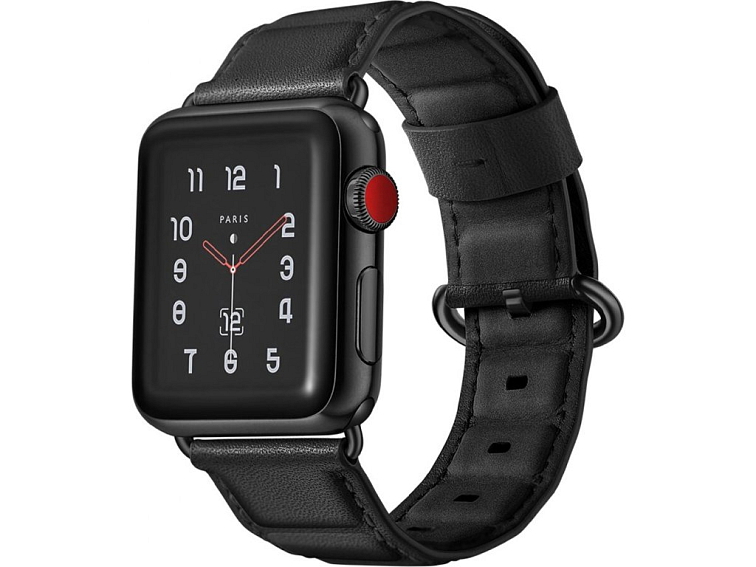 Luxusní kožený řemínek pro Apple Watch - Černý