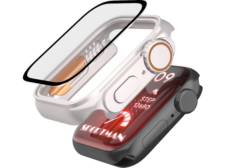 Pouzdro / kryt pro Apple Watch 44mm - Tech-Protect, Defense360 Titanium/Orange