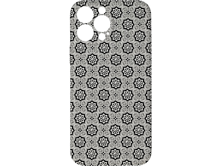 Kryt Květiny černý pro iPhone 13 Pro Max