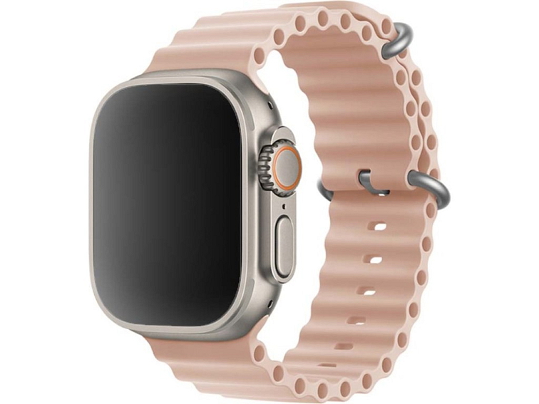 Vroubkovaný řemínek pro Apple Watch - Pink Sand