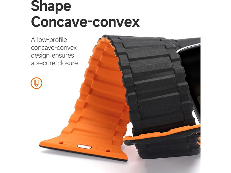 Řemínek pro Apple Watch 44mm / 45mm / 46mm / 49mm - DuxDucis, Armor Black/Orange