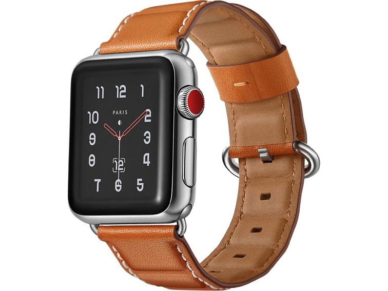 Luxusní kožený řemínek pro Apple Watch - Světle hnědý