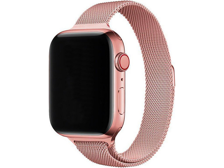 Elegantní dámský řemínek pro Apple Watch v milánském stylu - Pink gold