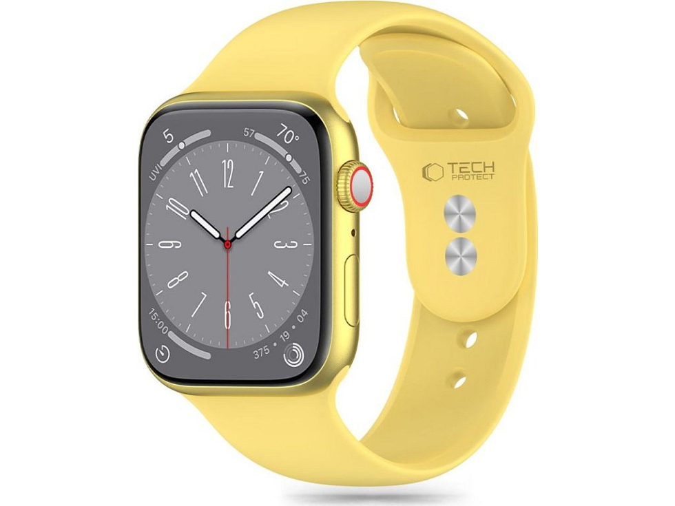 Řemínek pro Apple Watch 44mm / 45mm / 46mm / 49mm - Tech-Protect, Silicone Canary Yellow