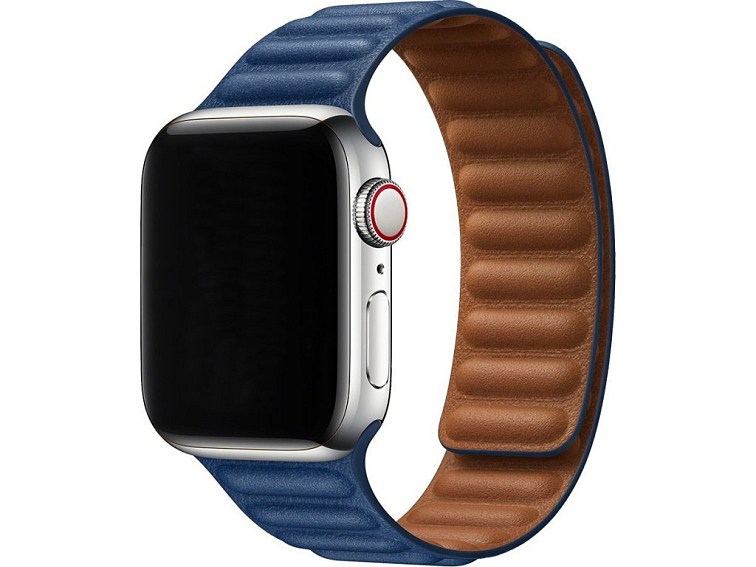Kožený řemínek s magnetem pro Apple Watch - Modrý