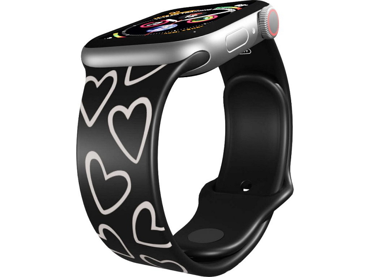 Apple watch řemínek Srdce černobílá