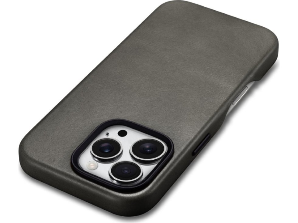 Kožený obal na iPhone 16 Pro MAX - iCarer, OilWax MagSafe Gray 11.01.WMI16240704-Gray