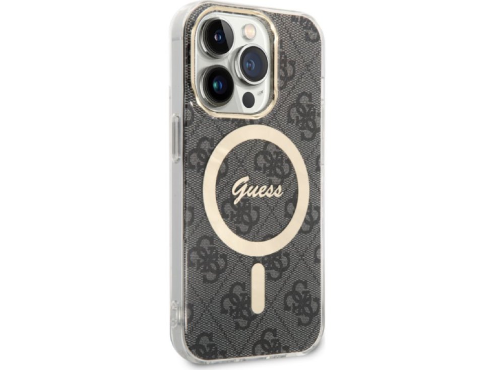 Ochranný kryt pro iPhone 15 Pro - Guess, 4G IML MagSafe Black GUHMP15LH4STK