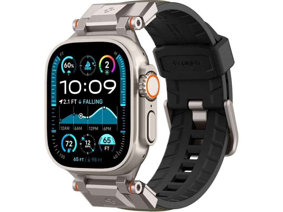 Řemínek pro Apple Watch 44mm / 45mm / 46mm / 49mm - Spigen, Durapro Armor Military Green