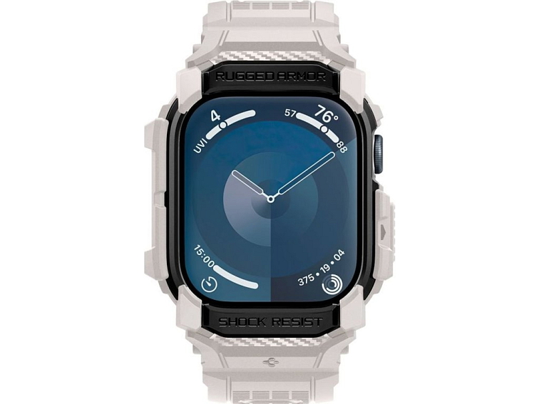 Řemínek s krytem pro Apple Watch 46mm - Spigen, Rugged Armor Pro Dune Beige