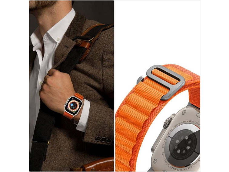 Řemínek pro Apple Watch 44mm / 45mm / 46mm / 49mm - Tech-Protect, Nylon Pro Orange