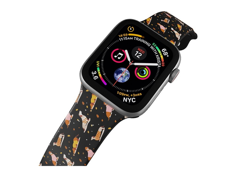 Apple watch černý řemínek Jezevčíci ve svetru