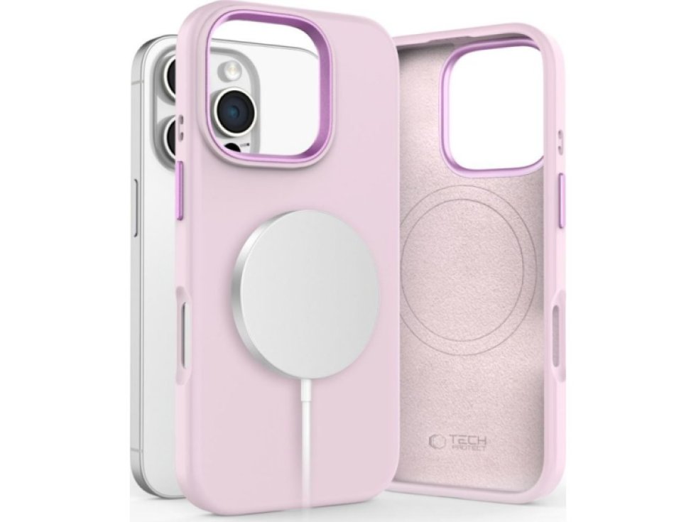 Ochranný kryt na iPhone 16 Pro - Tech-Protect, Pure MagSafe Pink Pearl
