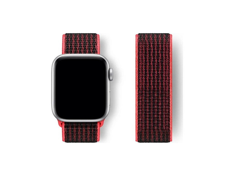 Nylonový řemínek na Apple Watch - Červeno-černý