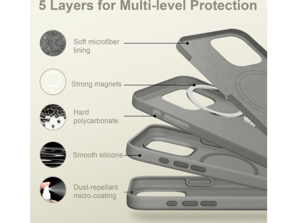 Ochranný kryt na iPhone 16 Pro - Tech-Protect, Silicone MagSafe Clay