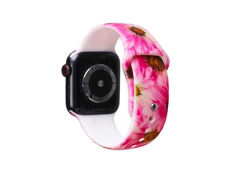 Řemínek s potiskem pro Apple Watch - Růžová slunečnice