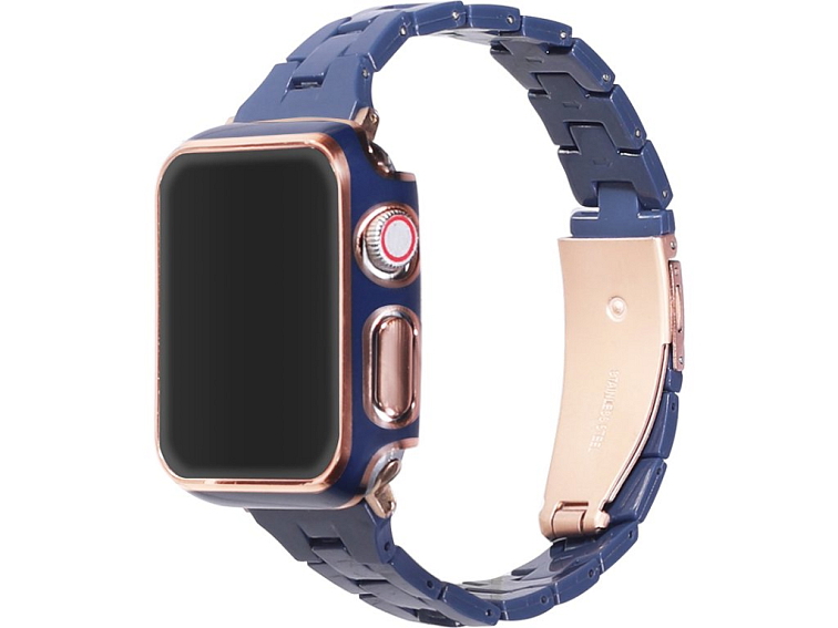 Elegantní řemínek s pouzdrem pro Apple Watch - Modrý