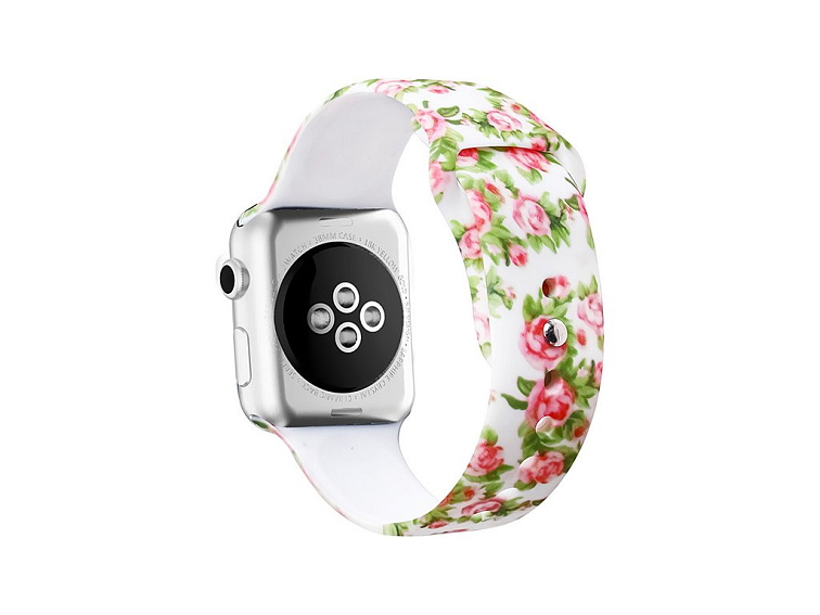 Řemínek s potiskem pro Apple Watch - Růžový sad