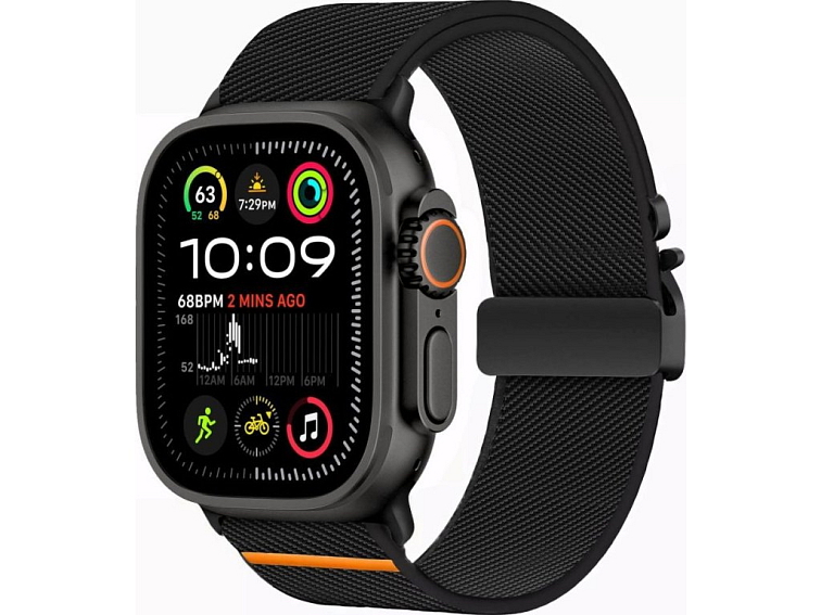 Řemínek pro Apple Watch 44mm / 45mm / 46mm / 49mm - Tech-Protect, Nylon Clasp Black