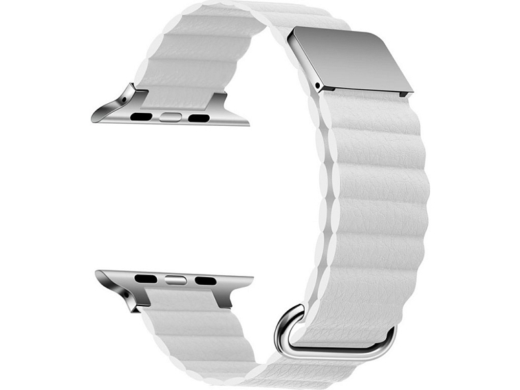 Stylový kožený řemínek s magnetem pro Apple Watch - Bílý