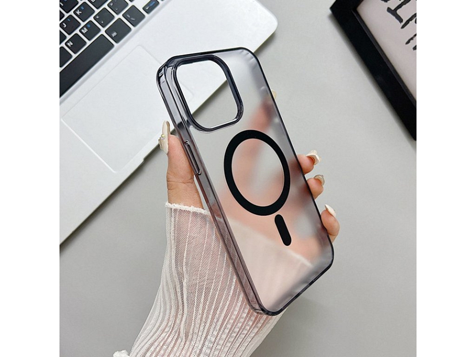 Magsafe průhledně černý kryt pro iPhone 14