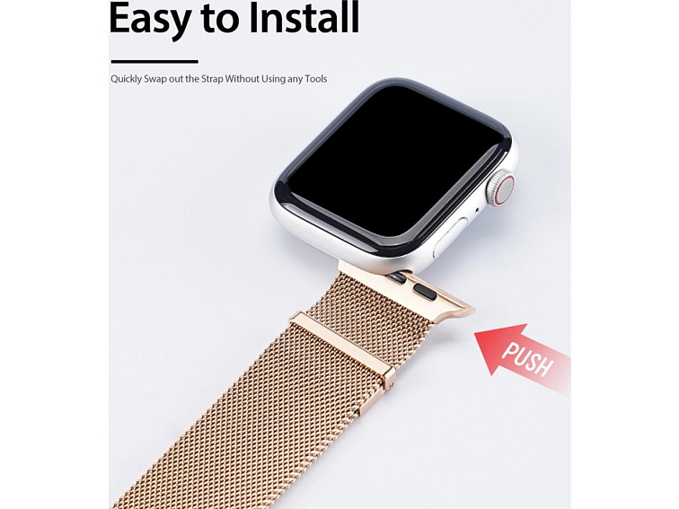 Řemínek pro Apple Watch 38mm / 40mm / 41mm / 42mm - DuxDucis, Milanese Gold