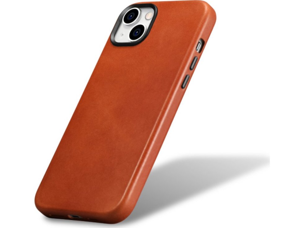 Kožený obal na iPhone 15 - iCarer, OilWax MagSafe Retro WMI15230601-SN