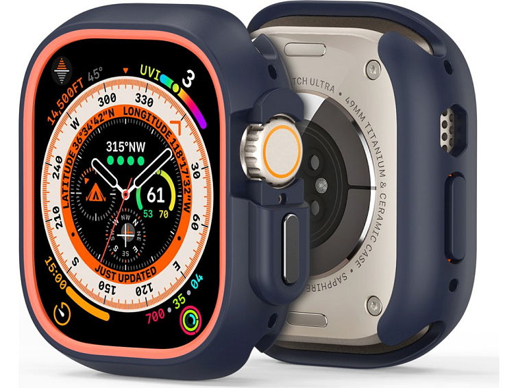 Ochranný kryt na Apple Watch 49mm - DuxDucis, Bamo Midnight/Orange