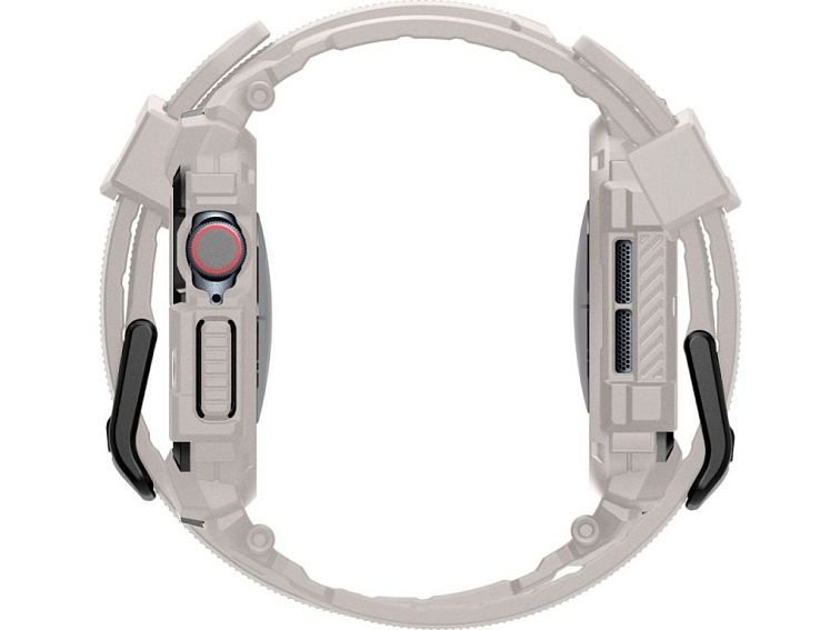 Řemínek s krytem pro Apple Watch 46mm - Spigen, Rugged Armor Pro Dune Beige
