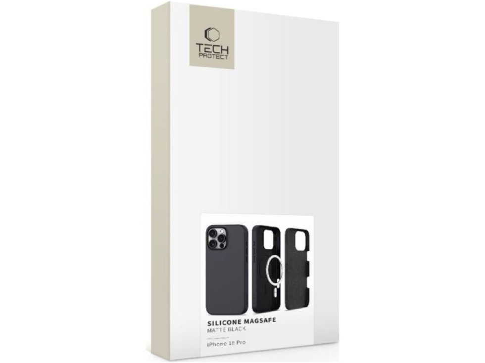 Ochranný kryt na iPhone 16 Pro - Tech-Protect, Silicone MagSafe Black