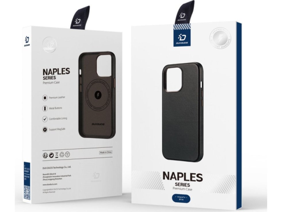 Kožený kryt na iPhone 14 - DuxDucis, Naples with MagSafe Coffee