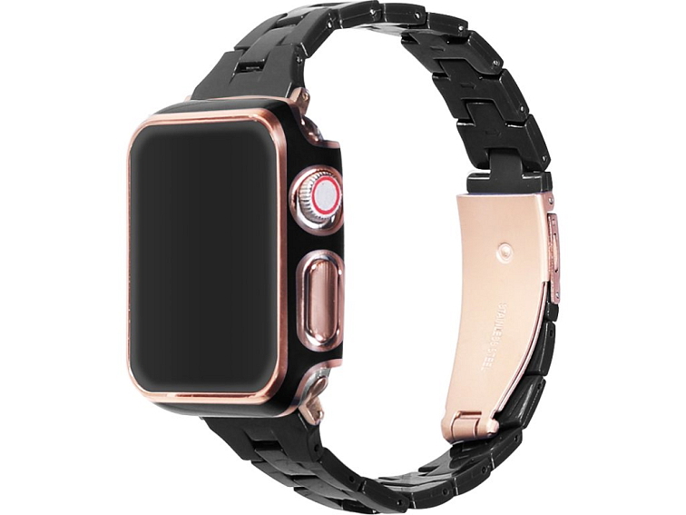 Elegantní řemínek s pouzdrem pro Apple Watch - Černý