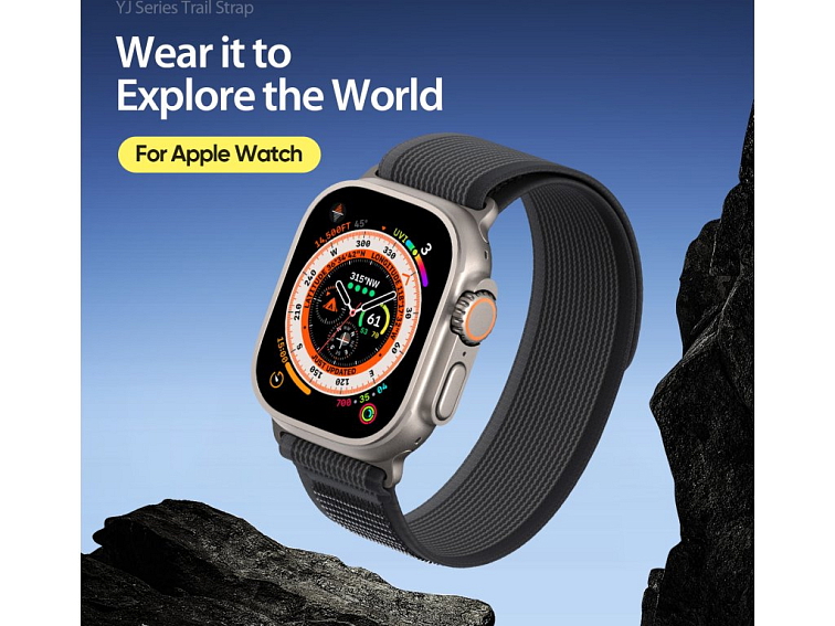 Řemínek na Apple Watch 44mm / 45mm / 46mm / 49mm - DuxDucis, YJ Black/Grey