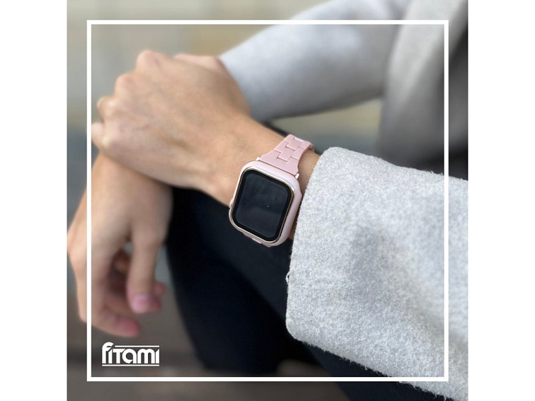 Elegantní řemínek s pouzdrem pro Apple Watch - Růžový