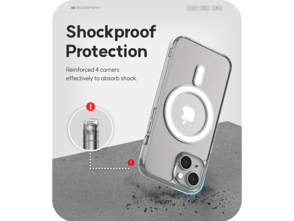 Ochranný kryt na iPhone 15 Pro - Mercury, JelHard MagSafe Transparent